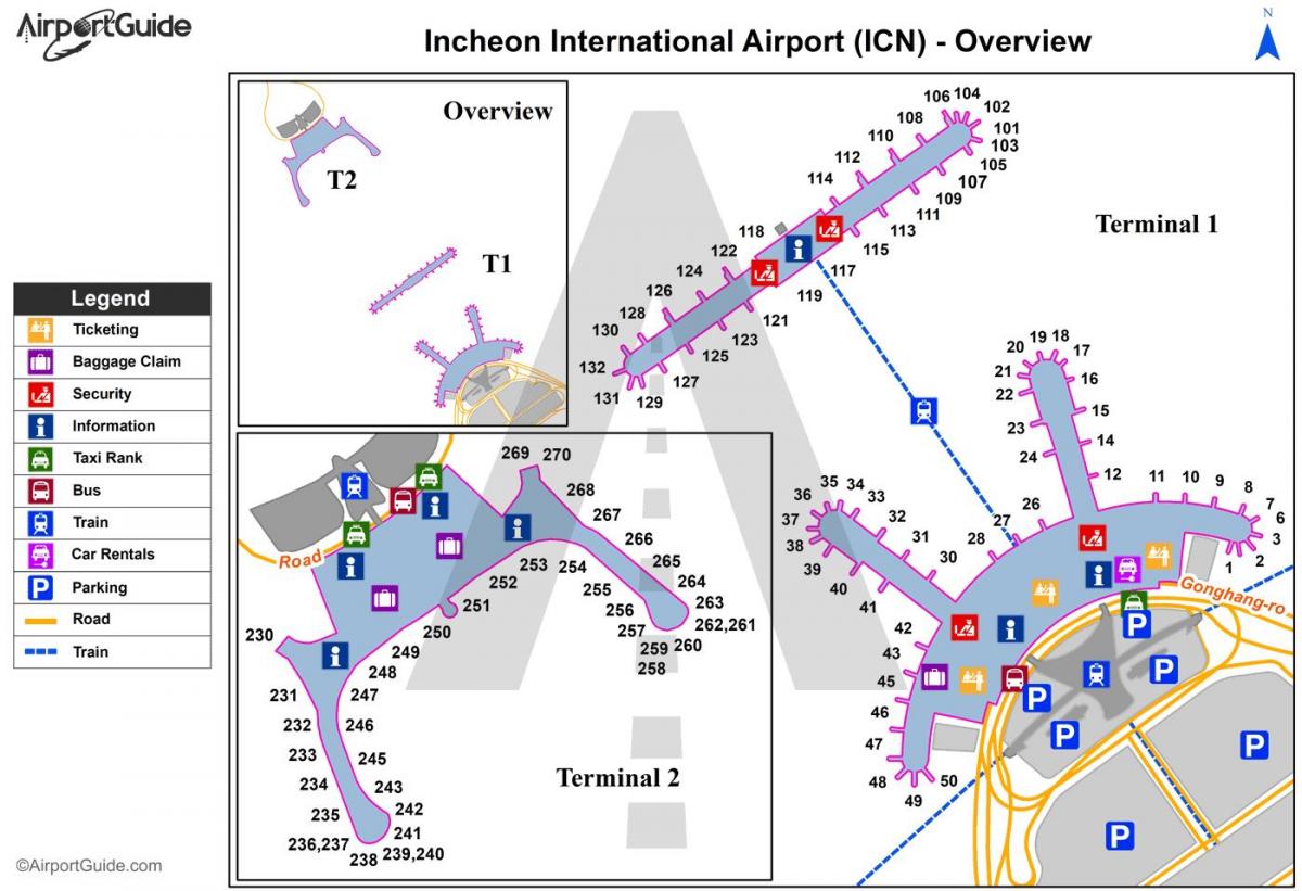 Mappa del terminal dell'aeroporto di Seoul
