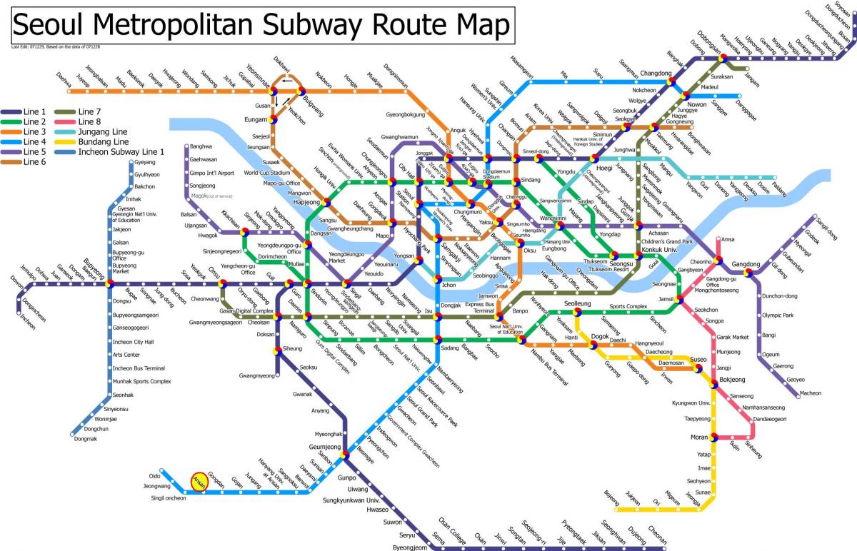 Mappa della stazione della metropolitana di Seoul